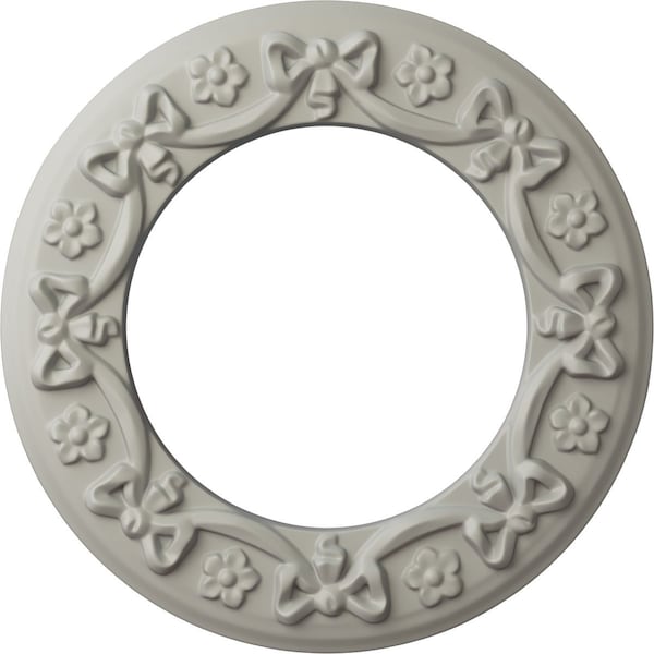 Ekena Millwork Ribbon with Bow Medallion (Canopies up to 7 1/2"), 12 1/4"OD x 7 1/2"ID x 7/8"P, Pot of Cream CM12RIPCF - main